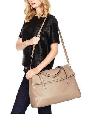 Kate Spade New York Highland Place Travel Leslie XL Leather Bag - Affrogato Tan